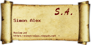 Simon Alex névjegykártya